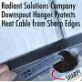 Heat Cable Downspout Hanger for Securing Ice Dam Heat Tape and Heat Cable to Gutters