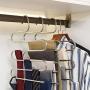 BKONY Multi-Purpose Pants Hangers, S-Type 5 Layers Stainless Steel Clothes Hangers Storage Pant Rack Closet Space Saver for Trousers Jeans Towels Scarf Tie