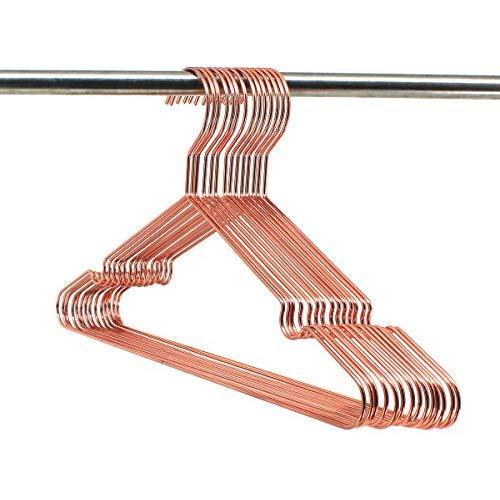 60Pack Koobay A17 Adult Rose Copper Gold Shiny Metal Wire Top Clothes Hangers for Shirts Coat Storage & Display