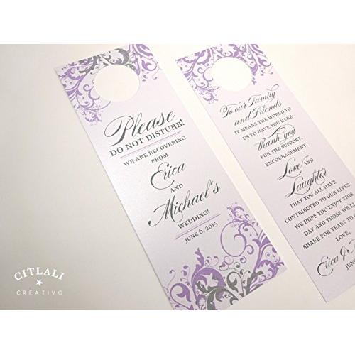 Flourish Swirl Do Not Disturb Wedding Door Hangers (set of 10)