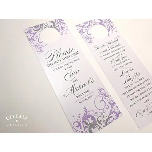Flourish Swirl Do Not Disturb Wedding Door Hangers (set of 10) Flourish Swirl Do Not Disturb Wedding Door Hangers (set of 10)