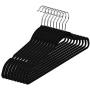 Grey990 20Pcs Ultrathin Non-Slip Premium Velvet Hanger Wardrobe Clothes Drying Rack Home Supplies Black