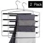 Ideal Multi Pant Hanger Slacks Hangers Space Saving Non Slip Multi Layers Swing Arm Space Saver Storage Pant Slack Hangers for Pants Jeans Trousers Towels Scarf 2pack Black