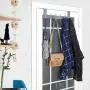 WEBI Over The Door Hook Door Hanger:Over The Door Towel Rack with 6 Hooks for Hanging Coats,Door Towel Hanger Door Coat Hanger Over Door Coat Rack for Towels,Clothes,Back of Bathroom,Silver