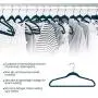 Elama Home ELH100BLUE 100 Piece Set of Velvet Slim Profile Heavy Duty Felt Hangers with Stainless Steel Swivel Hooks in Blue