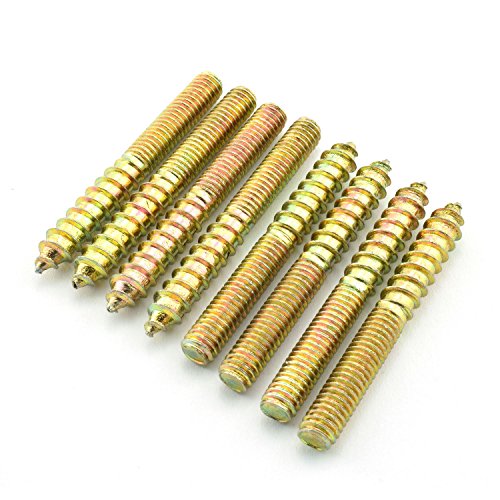 8 Pack M6x50 Hanger Bolts Double Headed Bolts Self-Tapping Screw 50mm Hanger Bolts for Furniture