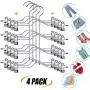 GQQG 4 Pack Pants Hangers with Clips Space Saving Multi Layer Trousers Skirt Hangers Magic Hanger Metal Heavy Duty Closet Clothes Hangers for Adults and Kids