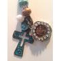 Car charm, Truck, Window, Rear View Mirror Hanger, sun catcher - Bling Indian Penny & Cross