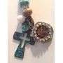 Car charm, Truck, Window, Rear View Mirror Hanger, sun catcher - Bling Indian Penny & Cross Car charm, Truck, Window, Rear View Mirror Hanger, sun catcher - Bling Indian Penny & Cross