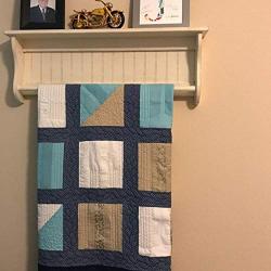 Towel Rack with Shelf | Blanket and Quilt Hanger | Rustic Blanket and towel Holder