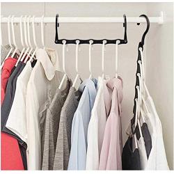 10pcs Random Color Multifunctional Hanger Magic Hanger Clothes Coat Hanger Organizer Windproof 5Hole Magic Coat Hanger