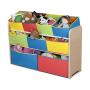 Delta Children Deluxe 9-Bin Toy Storage Organizer, Natural/Primary