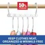 Wonder Hanger Max Improved, Pack of 6?Triples The Closet Space for Easy, Effortless, Wrinkle-Free Clothes, Comes Fully Assembled, White