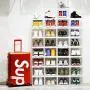 Shoe Sneaker Storage Boxes 2 Pack Clear Stackable Containers Display Drawers Organizer Shoe Sneaker Storage Boxes 2 Pack Clear Stackable Containers Display Drawers Organizer