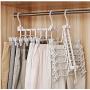 5pcs Plastic Cloth Hangers with Clips Folding Clothes Drying Rack Trousers Pants Hanger Rack Wardrobe Hooks Home Storage Organizer