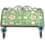 Indianshelf Handmade 1 Artistic Vintage Green Ceramic Tiny Floral Key Hooks Holders/Key Hooks Wall Mounted