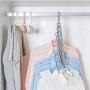 10pcs Creative 3D Space Saving Hanger Magic Clothes Hanger 9Hole Towel Hook Closet Organizer Storage Rack Color Random