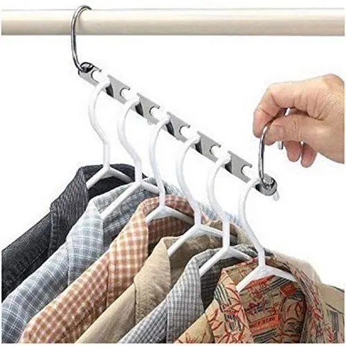10pcs Magic Clothes Hanger Hanging Chain Metal Cloth Closet Hanger Shirts Tidy Save Space Organizer Hangers for Clothes Decoration