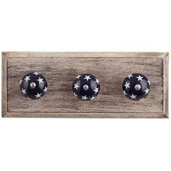 Indianshelf Handmade 1 Artistic Vintage Blue Wooden Star Clothes Hooks Hangers/Wall Hooks for Kids