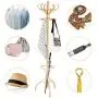 NanaPluz Hat Stand Tree Wood Garments Coat Rack Clothes Hanger Umbrella Holder Hooks Rotating Top Tier, Oak with Ebook NanaPluz Hat Stand Tree Wood Garments Coat Rack Clothes Hanger Umbrella Holder Hooks Rotating Top Tier, Oak with Ebook