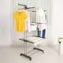 Homgrace 3-Tier Foldable Rolling Clothes Drying Rack with Commercial Grade Wheels Stainless Steel Dryer Garment Hanger Stand Indoor Outdoor (Grey)