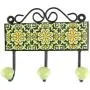 Indianshelf Handmade 1 Artistic Vintage Green Ceramic Sunflower Clothes Hooks Tile Hanger/Utlility Hooks Indianshelf Handmade 1 Artistic Vintage Green Ceramic Sunflower Clothes Hooks Tile Hanger/Utlility Hooks