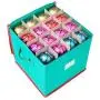 Joiedomi Christmas Ornament Storage Boxes with Adjustable Dividers, Hold Up to 64 Ornaments Balls (13” x 13” x 13.5”)