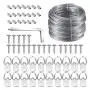 Picture Hanging Kit, Listenman D Ring Picture Hangers with Screws, Picture Hanging Wire(100 Feet) and Aluminum Sleeves, Supports up to 30 lb, Bonus Screwdriver Included Picture Hanging Kit, Listenman D Ring Picture Hangers with Screws, Picture Hanging Wire(100 Feet) and Aluminum Sleeves, Supports up to 30 lb, Bonus Screwdriver Included