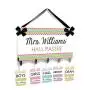 Customized Set School Office Passes with Hanger, Multi Colored Chevron Theme