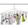 Foldable Stainless Steel Drying Hanger Rack with 30 Clips Drip Hanger Pegs for Laundry, Clothes, Socks, Underwear
