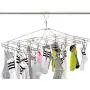 Foldable Stainless Steel Drying Hanger Rack with 30 Clips Drip Hanger Pegs for Laundry, Clothes, Socks, Underwear