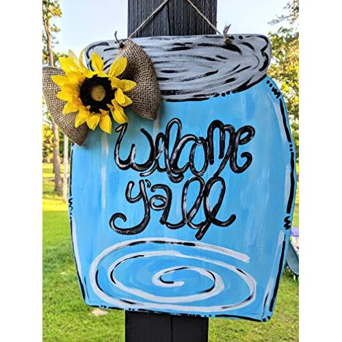 Mason Jar Wooden Door Hanger