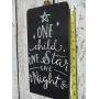 Vintage look ONE CHILD ONE STAR ONE NIGHT Christmas Chalk Couture style old time font jute hanger antique style primitive style. weathered wood sign