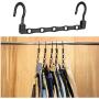 10pc Black Space Saving Hanger Plastic loset Hook Cloth Hanger Wardrobe Organizer Space Saver Bathroom Door Kitchen Towel Holder