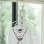 ISUE Multi-Purpose Clothes Hangers Plastic Space Saving Non-Sip for Closet 8-in-1 Folding Hanger 360-Degree Rotation Pink