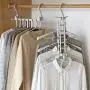 EvaroFly Portable Multipurpose Magic Folding Hanger, Anti-skidding Storage Clothes Hanger, Household Travel Camping -Gray-a 2 Pcs