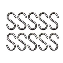 S Hook - Marine Grade 316 Stainless Steel 1.56'' Long, 5/32'' Thick Metal Hook for Hanging and Utility Use (10)