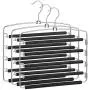 SONGMICS 3 Pack Pants Hangers, Space-Saving Multi-Bar Metal Pants Hangers, Stable with Non-Slip Padding, Swing Arms for 5 Jeans Each, Suit Pants, Scarves, Ties UCRI041BK SONGMICS 3 Pack Pants Hangers, Space-Saving Multi-Bar Metal Pants Hangers, Stable with Non-Slip Padding, Swing Arms for 5 Jeans Each, Suit Pants, Scarves, Ties UCRI041BK