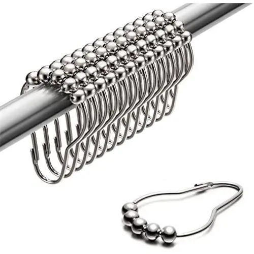 Uigos Shower Curtain Rings for Bathroom - Stainless Steel, Set of 12, Chrome Uigos Shower Curtain Rings for Bathroom - Stainless Steel, Set of 12, Chrome