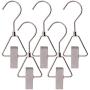 Aligle Energy Chrome Steel Heavy Duty Hanger Clips Hooks Portable Laundry Hook 360° Swivel Joint triangle Hooks Metal Clip For Laundry Drying Hanging Organizer of Boots Shoes Closet 5 Pcs