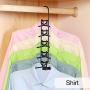 SUPOW Clothes Hangers, 5 in 1 Multi-Layer Nop-Slip Wardrobe Clothes Rack Metal Space Saver Clothes Storage Clothes Rack for Jacket, Coat, Sweater,Trousers, Shirt, T-Shirt, Ect.(Adult Size) (Black)