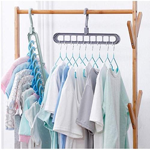 10PC Random Color Multi-Port Support Circle Clothes Hanger Clothes Drying Rack Multifunction Space Saving Hanger Magic Clothes Hanger