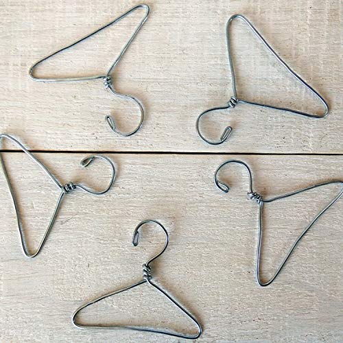 Miniature clothes hangers set of 5, handmade dollhouse wardrobe accessories 1:6 scale. Wire metal rack BJD doll