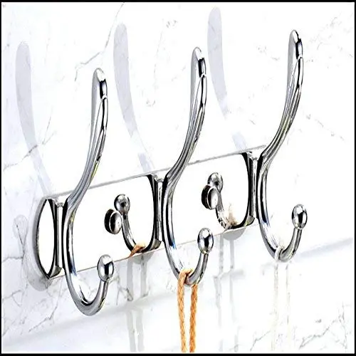 Hanger Chrome Hooks Clothes Coat Robe Hat Towel Rack Hook
