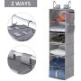 StorageWorks Hanging Closet Organizer, 6-Shelf Dorm Room Closet Organizers and Storage, Gray, 42”H x 12”W x 12”D