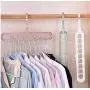 10pcs Random Color Clothes Hanger Nine-Hole Multi-Function Magic Hanger Multi-Port Support Home Bedroom Storage Holder Plastic Clothes Hangers
