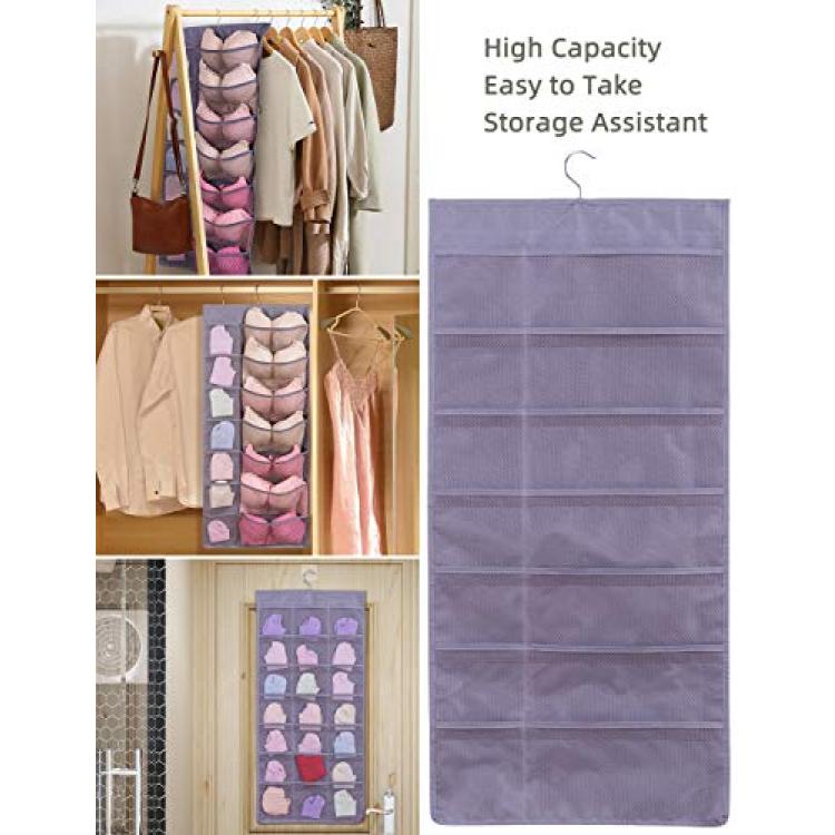 Wardrobe Organizer Hanger Pocket Storage Closet Bra Sock Underwear Hanger  Double sided