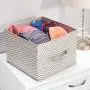 mDesign Soft Fabric Closet Storage Organizer Holder Cube Bin Box, Open Top, Front Handle for Closet, Bedroom, Bathroom, Entryway, Office - Chevron Print, 10 Pack - Taupe/Natural mDesign Soft Fabric Closet Storage Organizer Holder Cube Bin Box, Open Top, Front Handle for Closet, Bedroom, Bathroom, Entryway, Office - Chevron Print, 10 Pack - Taupe/Natural