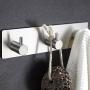 VaLaVie No Drilling Stainless Steel Towel Hook with 3M Self Adhesive Gum - Durable Hanger for Bath Robe/Coat, Kitchen Towel/Loofah (3-Hook)