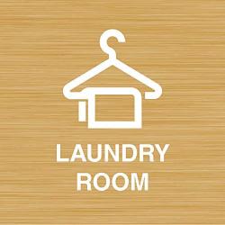 iCandy Products Inc Laundry Room, Cloth Hanger Hotel Business Office Building Sign 12x12 Inches, Bamboo, Metal